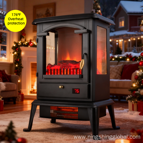 Realistic Flame Infrared Electric Fireplace Insert with Big Logs